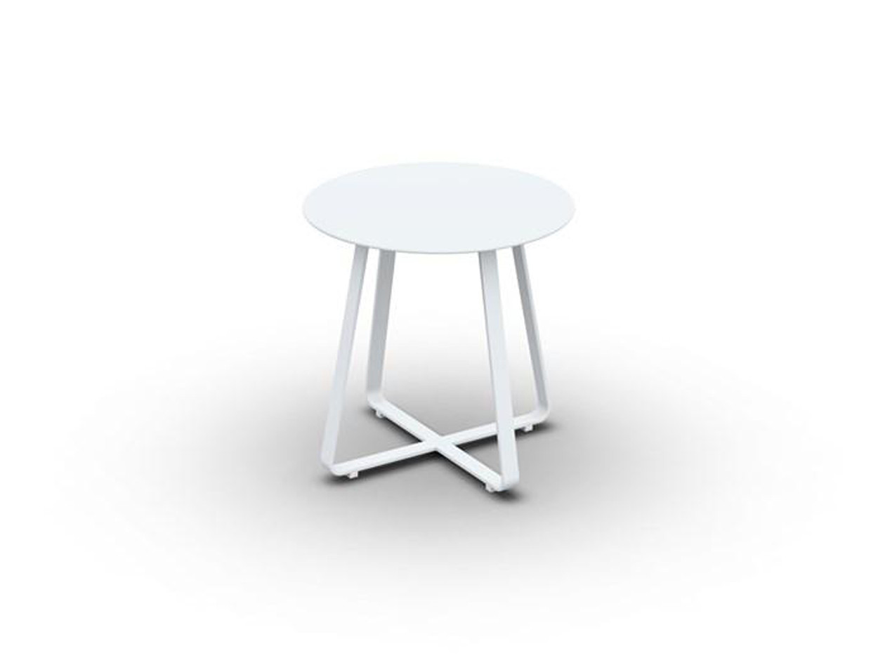 Elko Side Table Alu White Mat D45