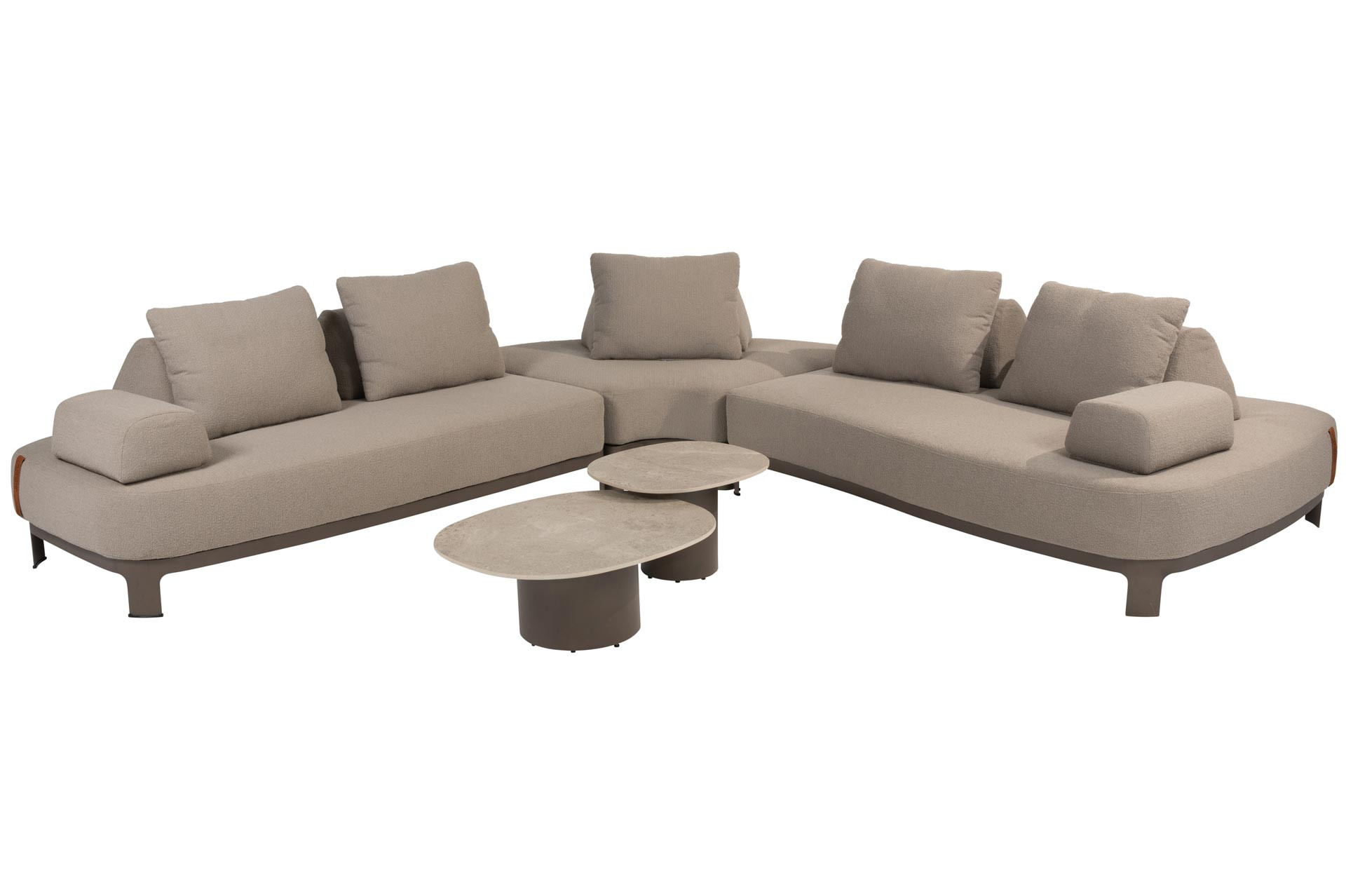 Santorini modulare Eck-Loungeset mit Sofie Couchtischen