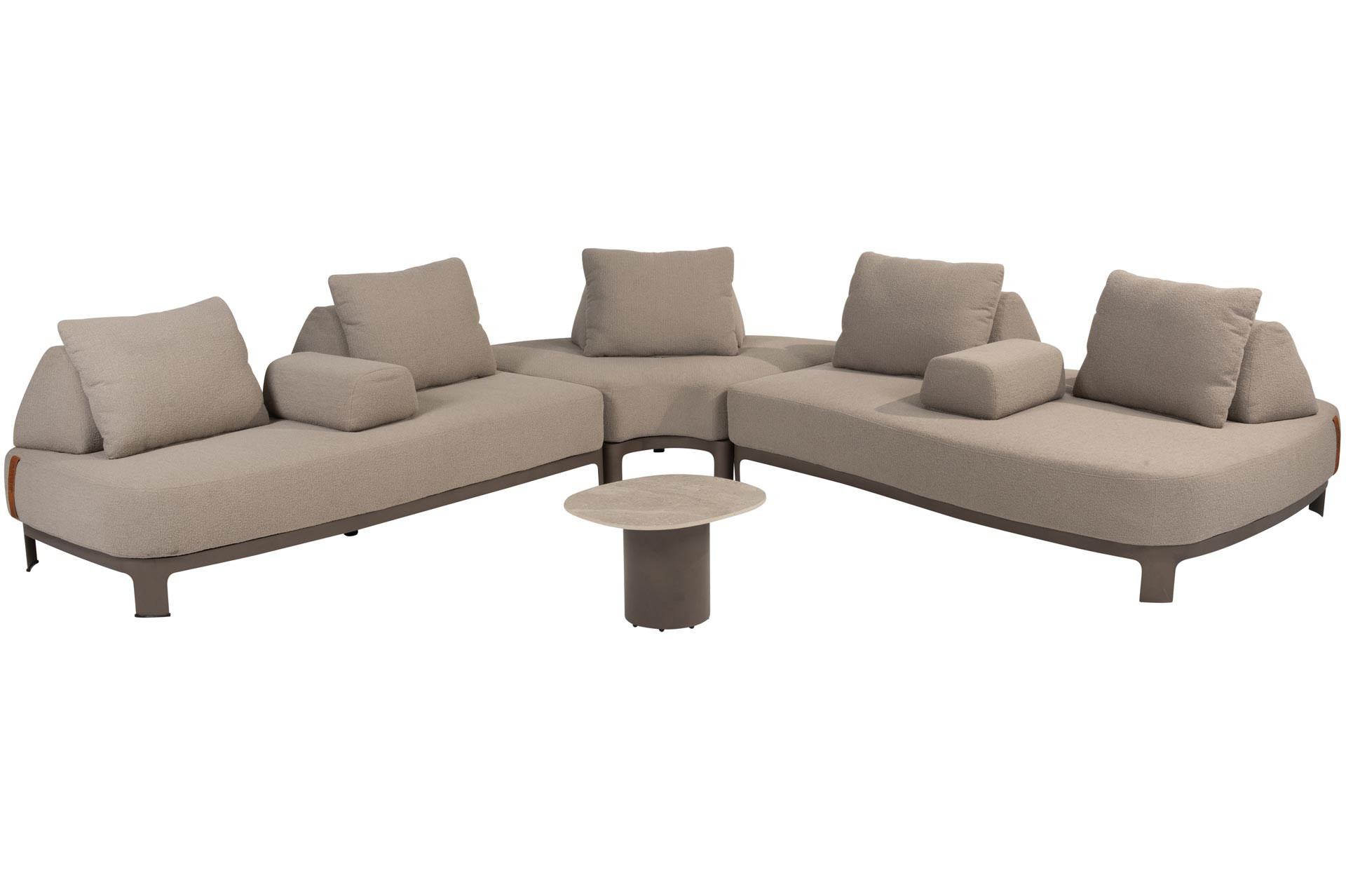 Santorini modulare Eck-Loungeset mit Sofie Couchtisch