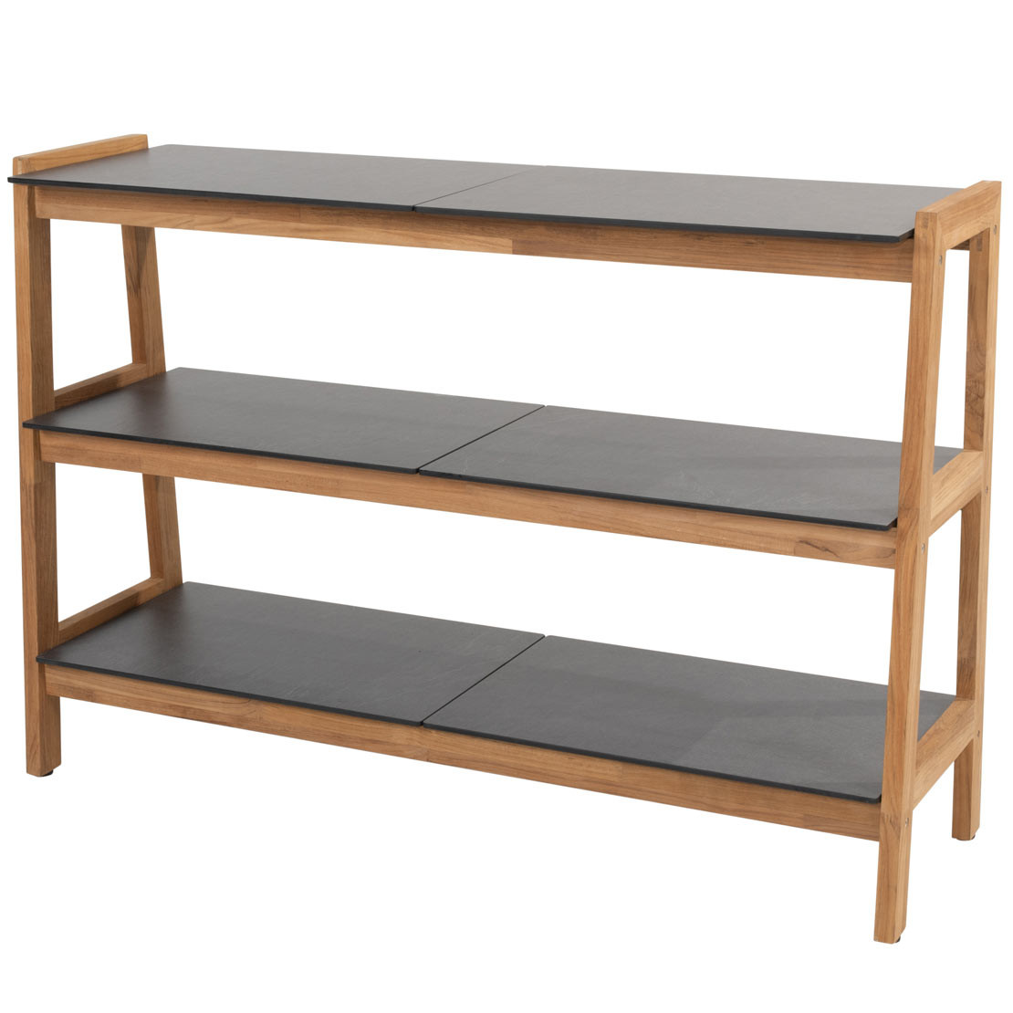 Liv rack natural teak with 3 HPL shelfs