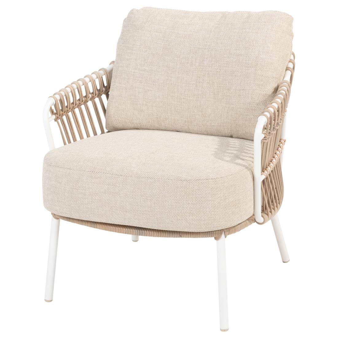 Dalias low dining chair White with 2 cushions