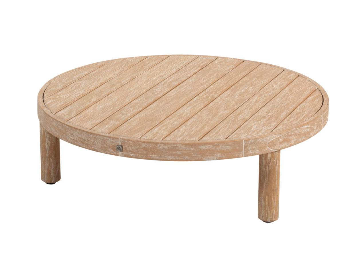 Sem coffee table brushed teak round 80 x 25 cm