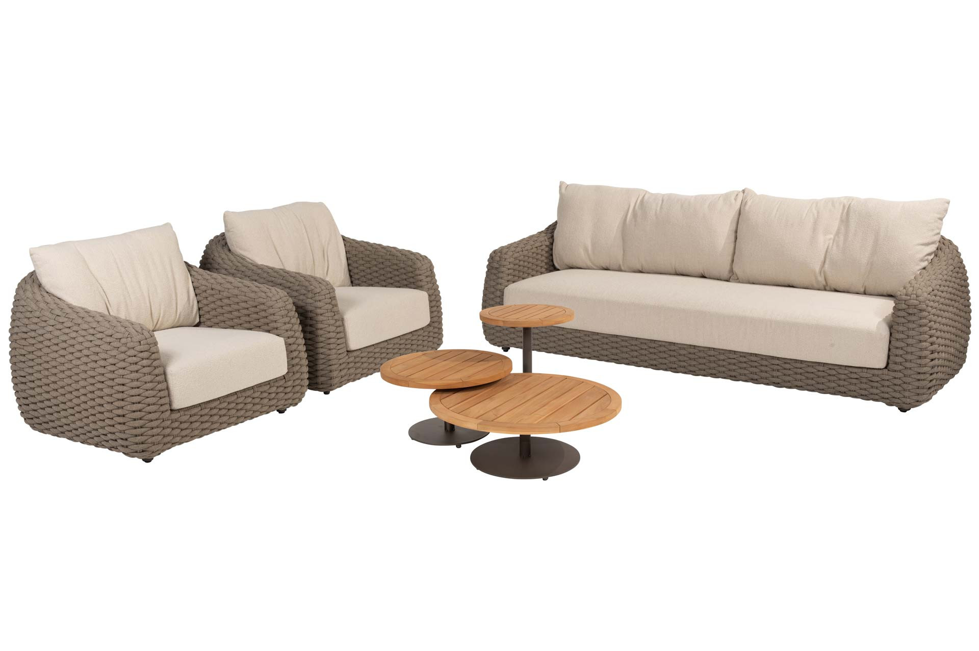 Maxime Sessel-Bank Loungeset mit Volta Couchtischen