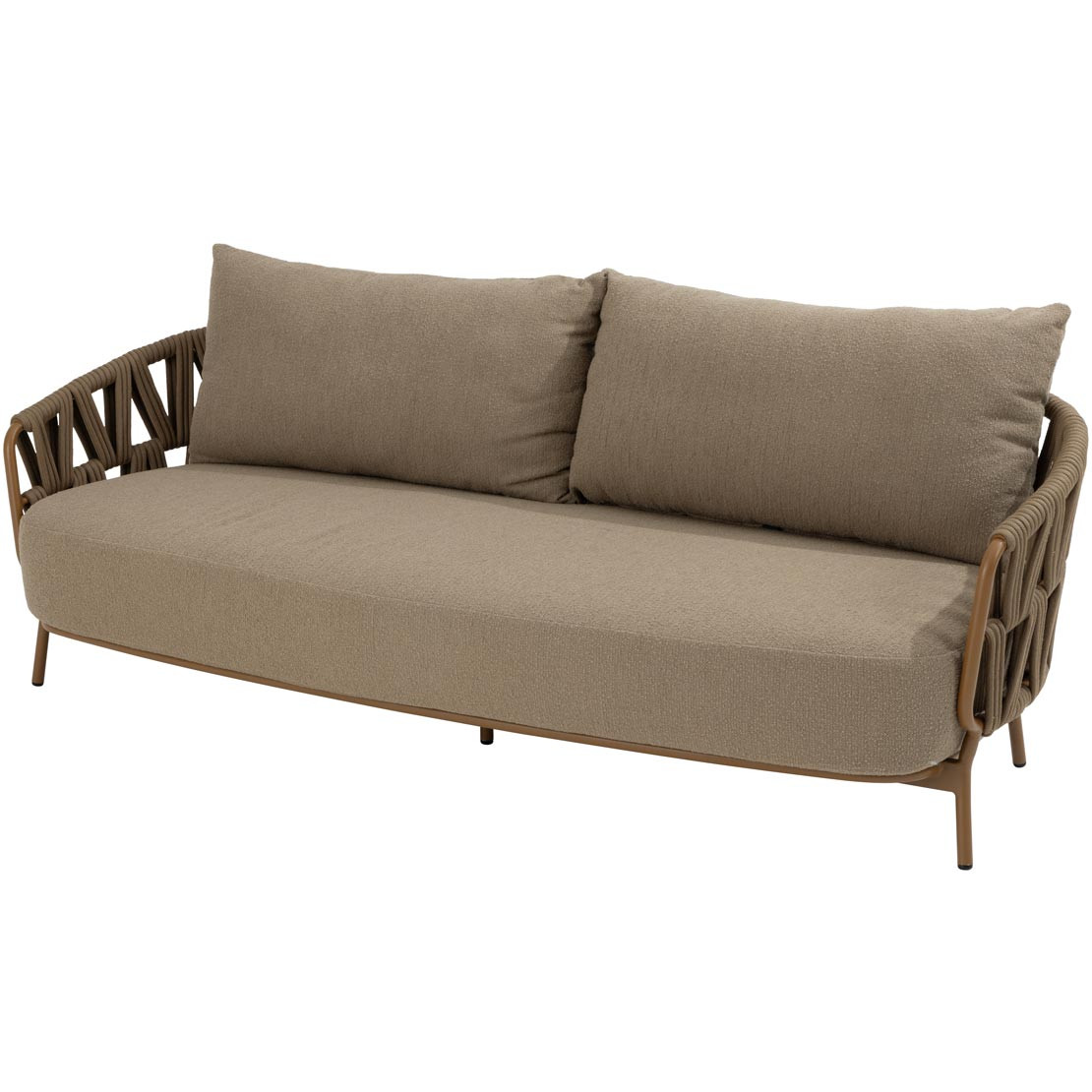 Biarritz 3 seater bench amber with 3 cushions