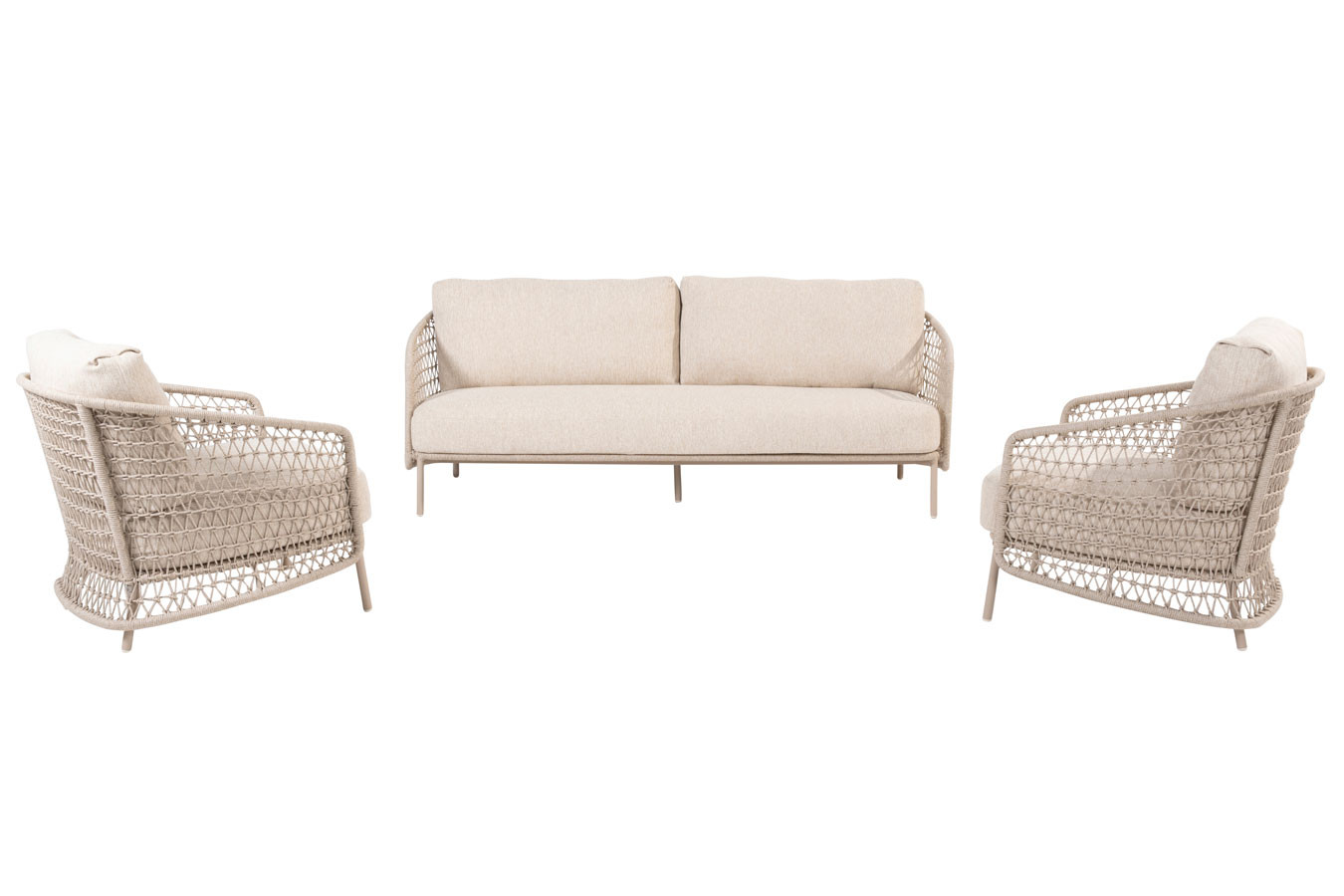 Puccini Stuhl-Bank Loungeset 3-teilig