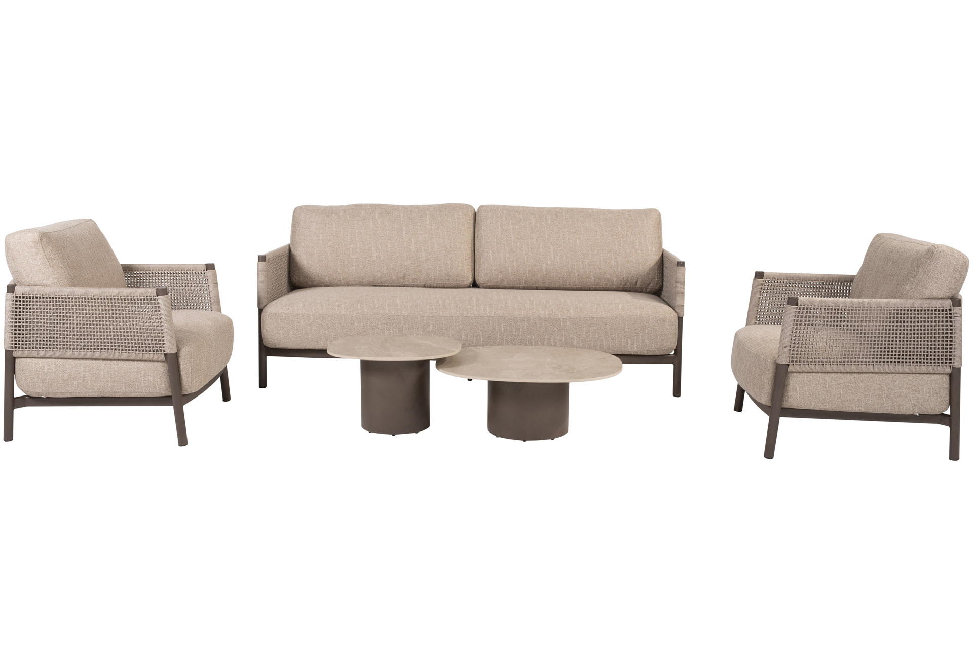 Savanne Stuhl-Bank-Loungeset mit Sofie Couchtischen