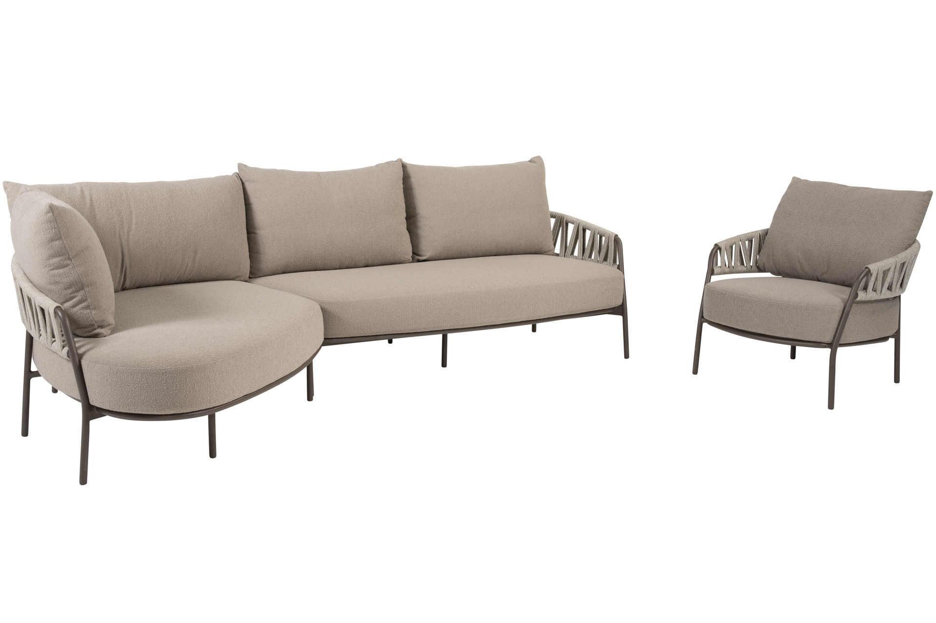 Calma Terre Chaise-Longue-Loungeset mit Loungesessel