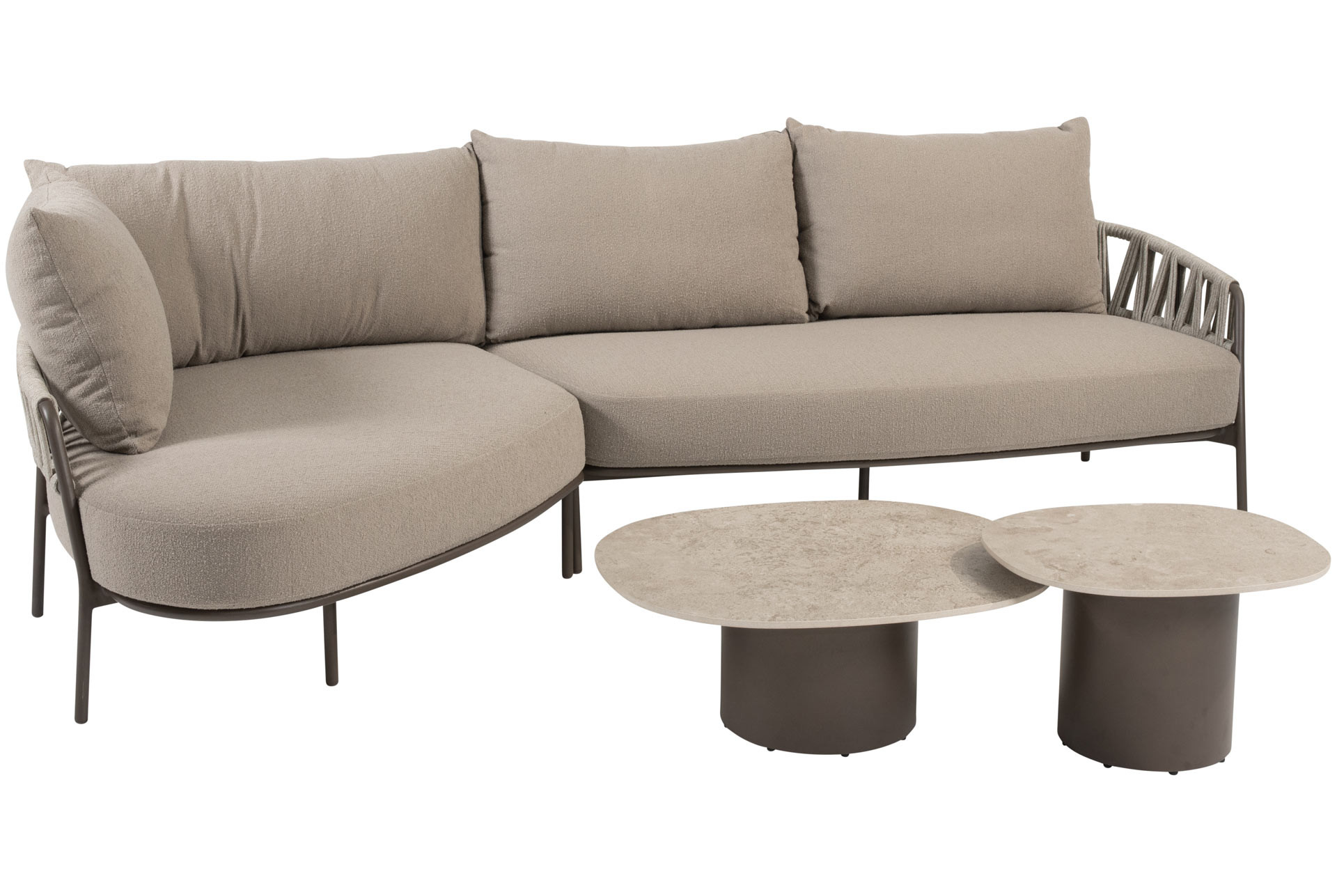 Calma Chaise-Longue-Loungebank mit Sofie Couchtischen