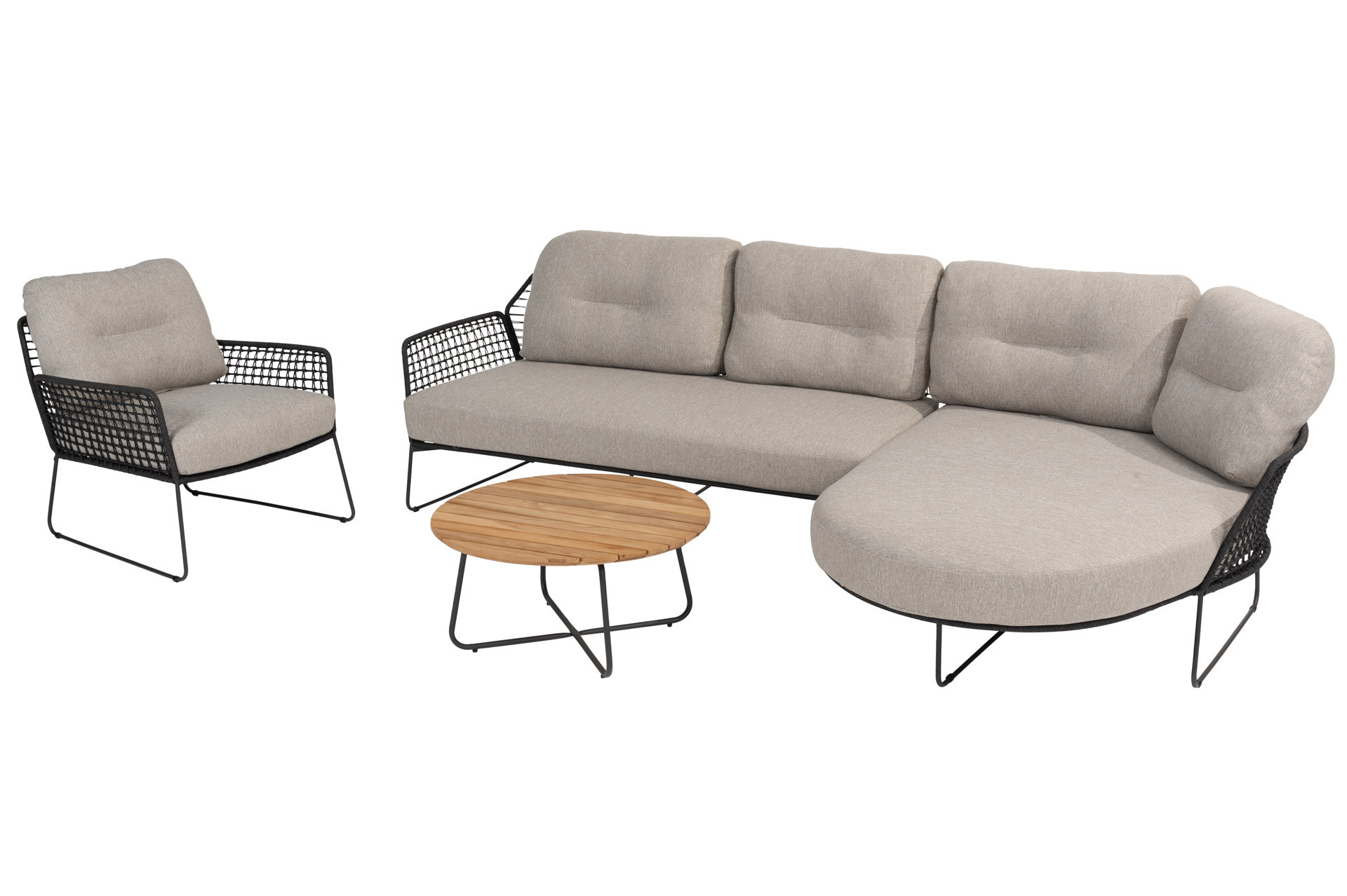 Rhodos Chaise-Loungeset mit Loungesessel und Verdi Beistelltisch