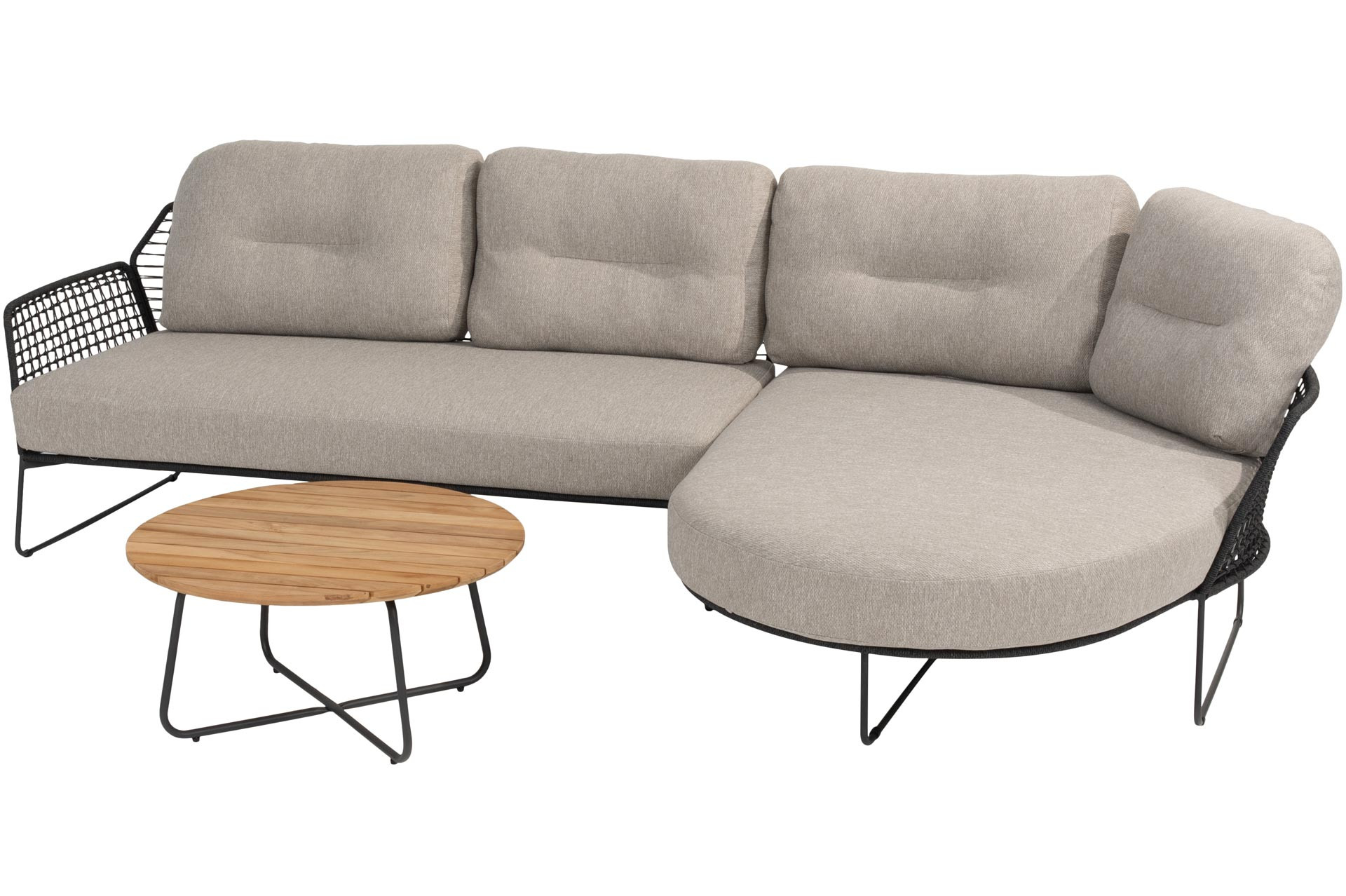 Rhodos Chaise-Longue Loungesofa mit Verdi Beistelltisch