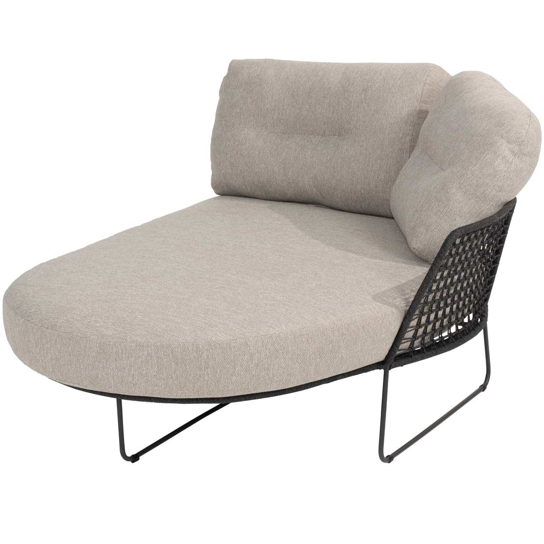 Rhodos chaise lounge left anthracite with 3 cushions