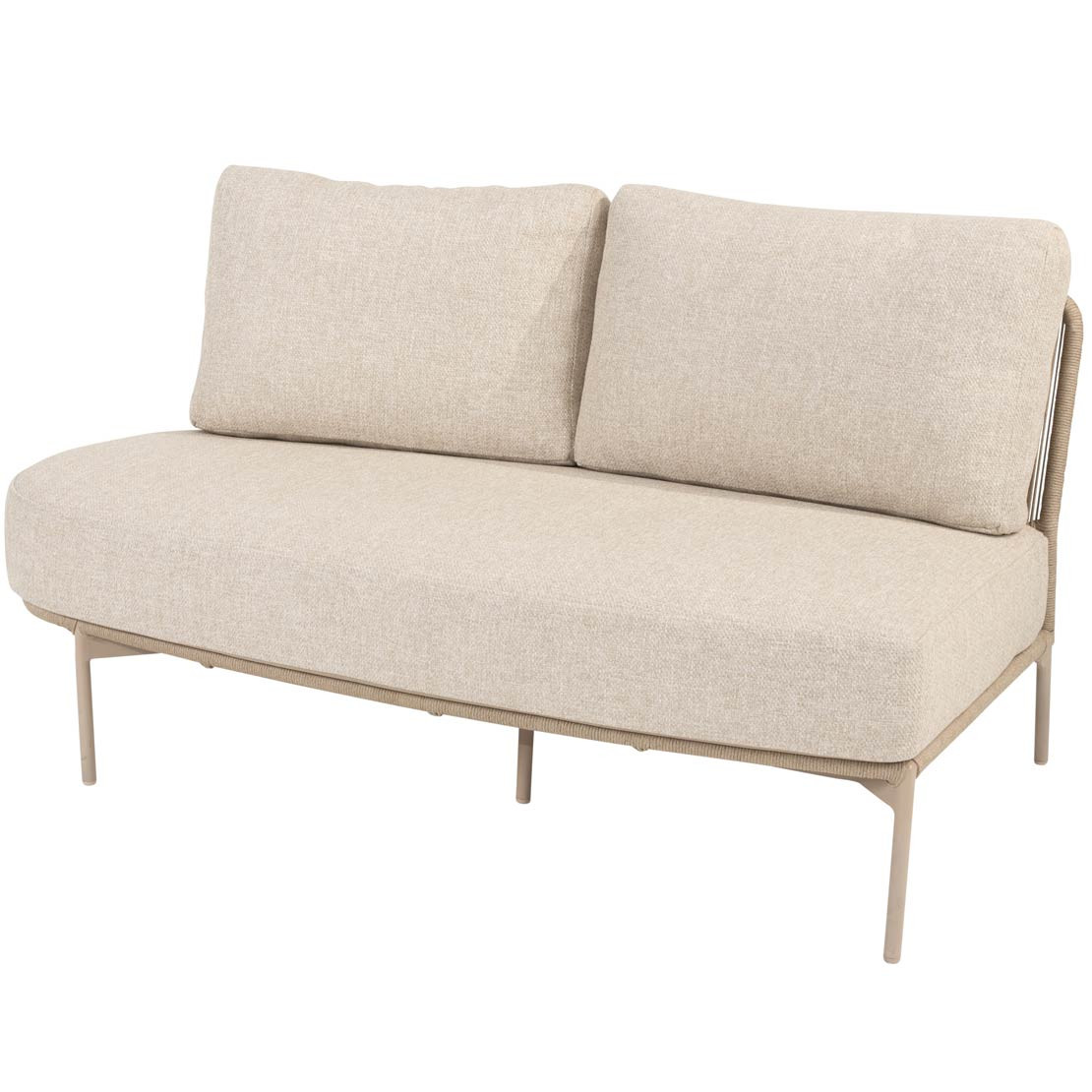 Florence 2 seater bench right open end with 3 cushions