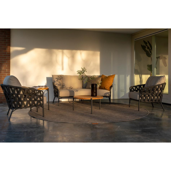 Albareto footstool anthracite with cushion