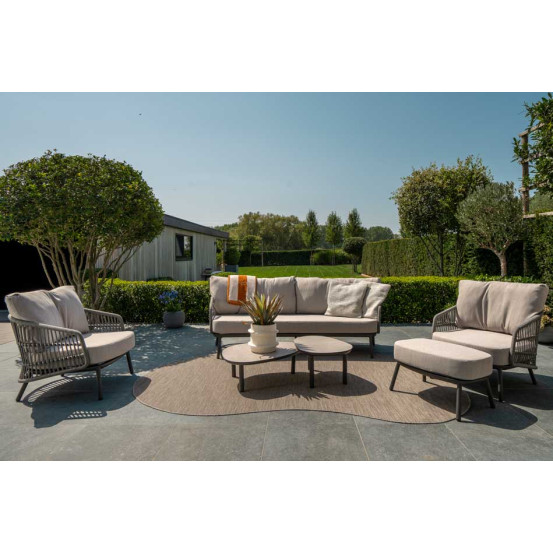 Alicante footstool anthracite with cushion