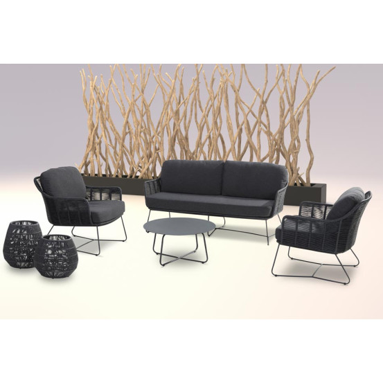 Belmond living bench anthracite 2.5 seaters with 3 cushions