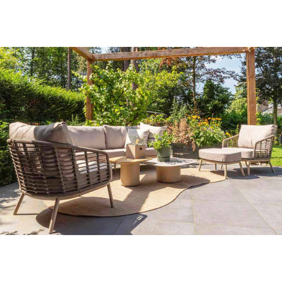 Puglia footstool latte with cushion