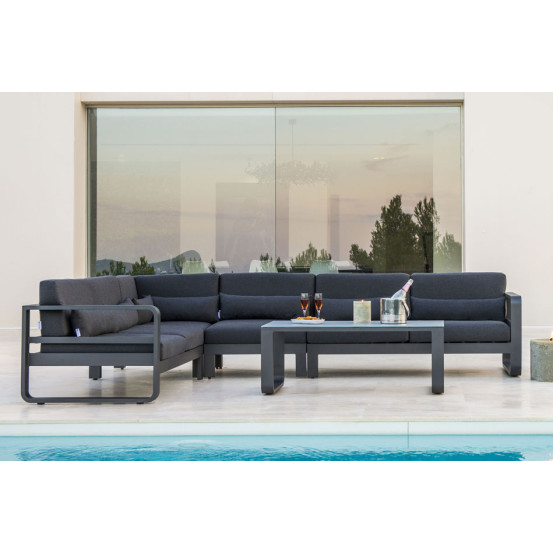 Reno Sofa 1-Seat Lounge Chair Alu Charcoal Mat