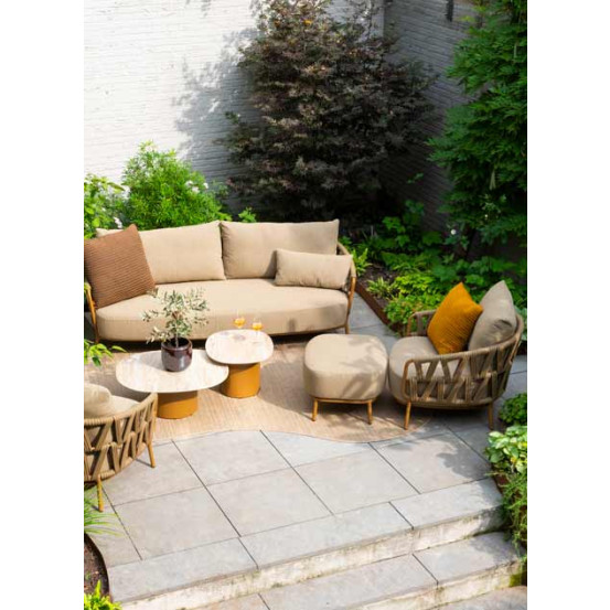 Biarritz Lounge-Set mit Stuhl, Bank und Hocker