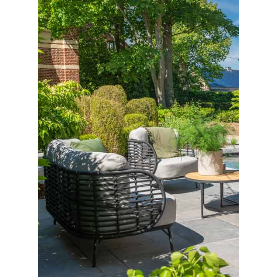 Fabrice living chair Anthracite with footstool