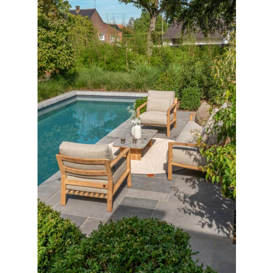 Lucas daybed natural teak with 3 cushions