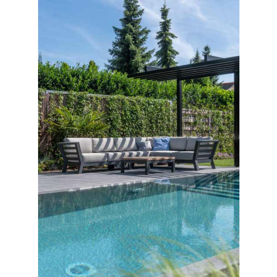 Meteoro modular corner with 3 cushions Anthracite