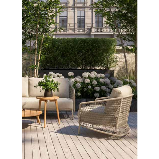 Puccini Stuhl-Bank Loungeset 3-teilig