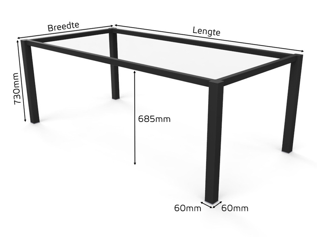 Afmetingen Tischgestell Standard-60