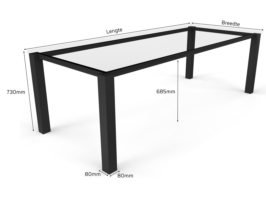 Afmetingen Tischgestell Standard-80