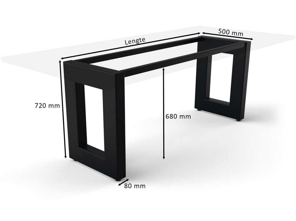 Afmetingen Tischgestell Matera