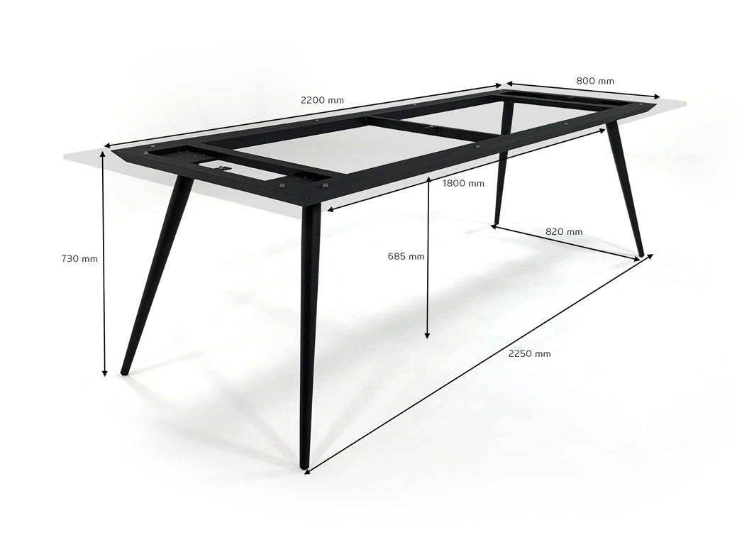 Afmetingen Tischgestell Amazone Alu Anthracite