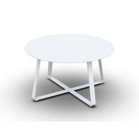 Elko Side Table Alu White Mat D90