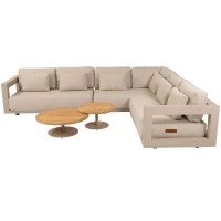 Metropolitan Latte Eck-Loungeset mit Volta Couchtischen