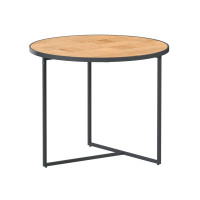 Strada side table Natural teak round 55 cm Alu legs (H45)