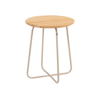 Verdi side table natural teak round 45 cm H 55 Latte