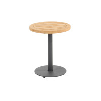 Volta natural teak side table central leg Anthracite 45 x 55 cm