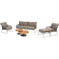 Moretti Stuhl-Bank Loungeset mit Hocker und Volta Couchtischen