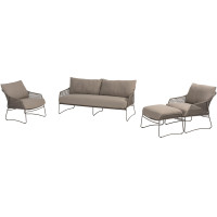 Moretti Stuhl-Bank Loungeset mit Hocker