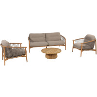 Nora Stuhl-Bank Loungeset mit Pablo Couchtisch
