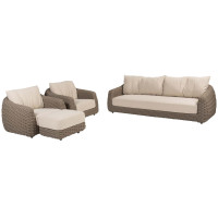 Maxime Stuhl-Bank Loungeset mit Hocker