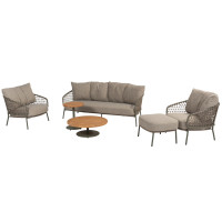 Jura Loungeset mit Hocker und Volta Couchtischen