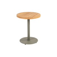 Volta natural teak side table central leg olive 45 X 55 cm