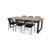Teak Rechteckiger Alto Tisch 2400 x 1000 mm mit Barista Stühlen