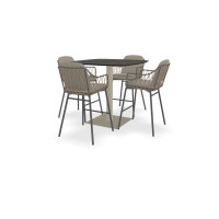 Dekton Quadratischer Bootsformischer Laurent Bartisch Arco mit Prego Stühlen