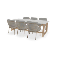 Dekton Rechteckiger Entzo Tisch Noah teak mit Como Stühlen
