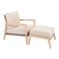 Julia living chair brushed teak with footstool