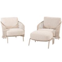 Puccini Stuhl-Hocker Loungeset 3-teilig