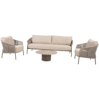 Florence Terre Stuhl-Bank-Loungeset mit Sofie Couchtisch