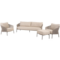 Florence Terre Stuhl-Bank-Loungeset mit Footstool