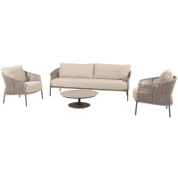 Florence Stuhl-Bank-Loungeset mit Boaz Couchtisch