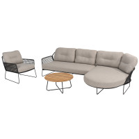 Rhodos Chaise-Loungeset mit Loungesessel und Verdi Beistelltisch